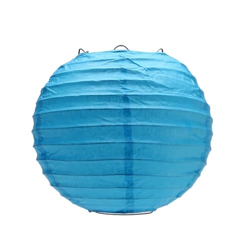 Lanternes en papier chinois réutilisables et faciles à assembler bleu - 5