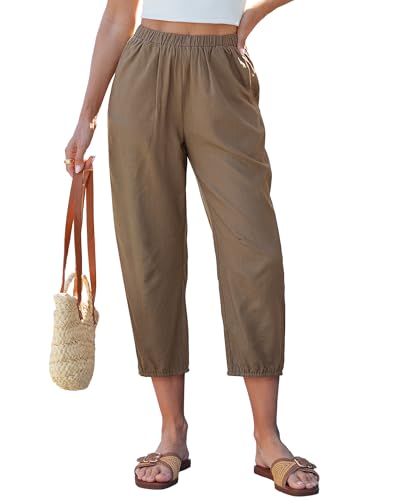 GRAPENT Vacation Outfits for Women Linen Beach Pants Women Womens