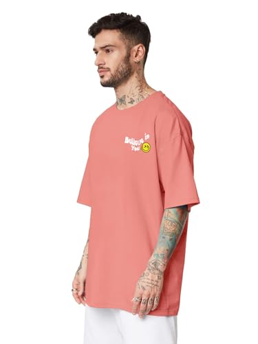 Image of Veirdo Men's Cotton Round Neck Oversized Fit T-Shirt