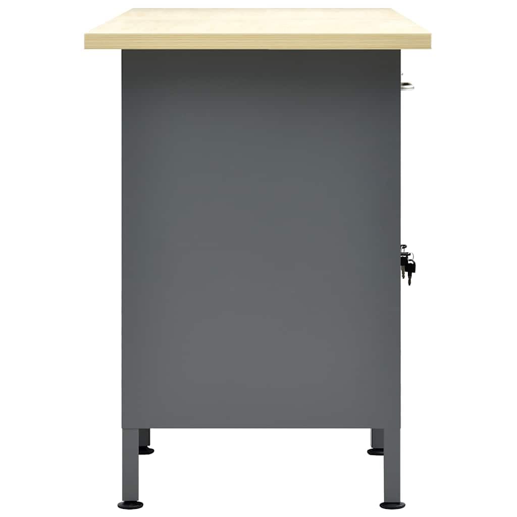 Banco de trabajo con 6 cajones, mesa de trabajo de acero, 160 x 60