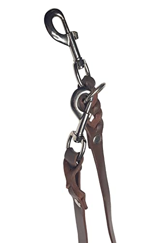 VlaMiTex D2 Freihandleinen Hundeleine Leder Hunde Führleine Fettlederleine Verstelbar 6 Farben (Braun, 2 x 250 cm)
