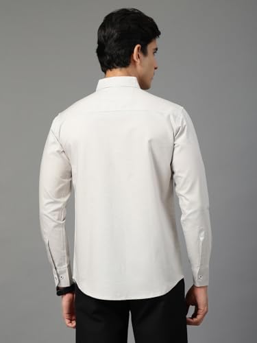 Image of Majestic Man Solid Cotton Casual Shirt - Slim Fit, Full Sleeves, Premium Button Closure