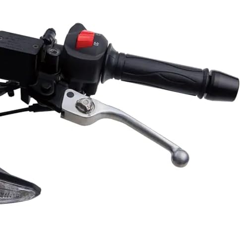 Image of TVS Bike Adjustable Brake Lever for BS6 RTR Bikes, Ajustable CAM for 3 Position, 14mm Travel, Handle Guard Aluminium Material, Silver