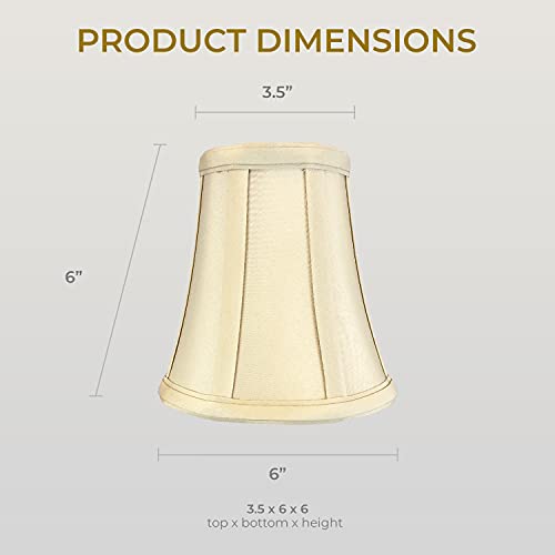 Image of Royal Designs, Inc. BSO-704FC-6BG-2 True Bell Basic Lamp Shade with Flame Clip, 3.5 x 6 x 6.25, Beige, 2-Pack