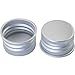 MEETOOT 16PCS 24mm Silver Threaded Rolled Edge Stamped Aluminium Cap with Gasket Suitable for Packaging Foodstuffs Daily Chemicals Industrial Reagents