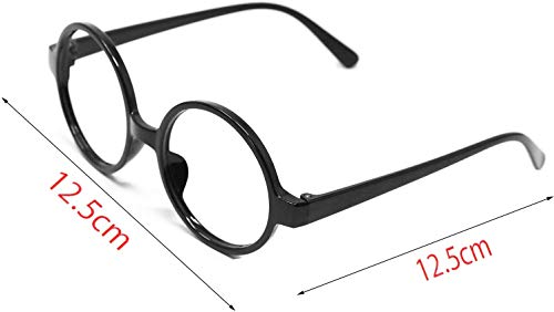 FancyDressWale Striped Potter Magician Tie with Novelty Glasses Frame for Cosplay Party Costume Black