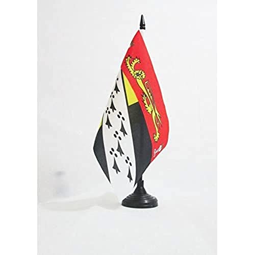 AZ FLAG - Drapeau De Table Comté de Norfolk 21x14 cm - Petit Drapeau De Norfolk De Bureau 100% Polyester Avec Hampe De 25cm Et Socle En Plastique Noir