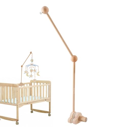 Brazo para Cuna de 27,17 Pulgadas - Colgador de Nube de Madera Desmontable con Altura Ajustable, Clip Antideslizante Portátil para Habitación Infantil, Accesorio para Carrusel de Bebé