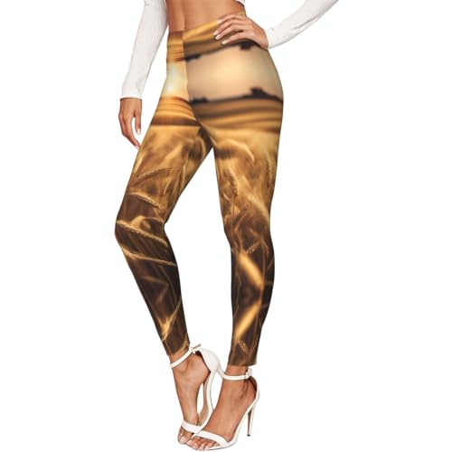 Leggings de trigo para mujer pantalones de entrenamiento senderismo diario gimnasio