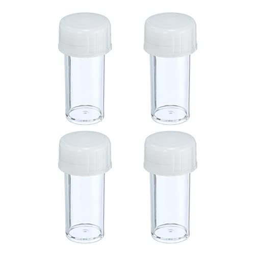 Tool parts 10mL Sample Cups 4Pcs Sample Containers Leak Proof Screw Cap for Lab Home White