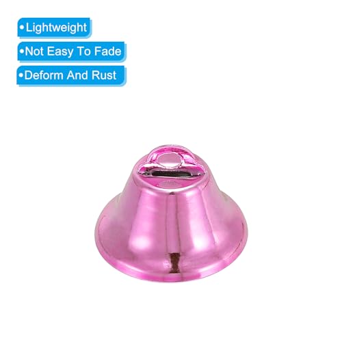 PATIKIL Mini Craft Bells, 50 Pcs Jingle Bells 0.9" Metal Hanging Bells for DIY Party Wedding Home Decoration Christmas, Pink - Image 3