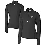 Cutter & Buck Women's Black Philadelphia Eagles Traverse Stretch Drytec Quarter-Zip Top