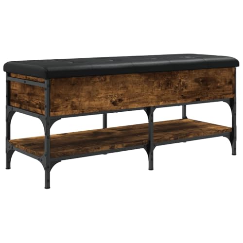 Genérico Banco Zapatero Madera de ingeniería Roble Ahumado 102x42x45 cm,Bancos,Bancos para recibidores y almacenamiento-835199