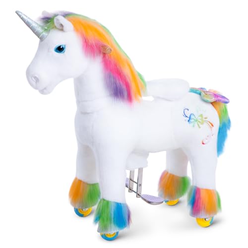 PonyCycle Einhorn Reitpferd, für Kinder 4–7 Jahre, 89cm Hoch, Pferd mit...