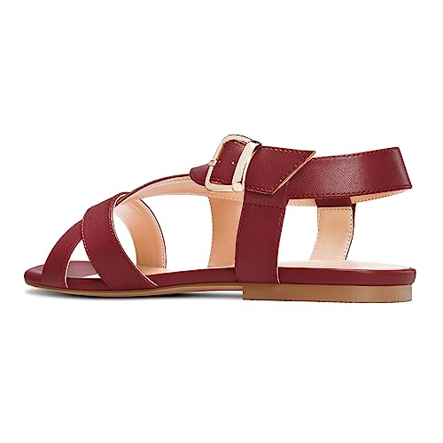 DearOnly Womens Open Round Toe Cross-Strap Sandals Dress Buckle Casual Summer Gladiator Shoes 0.4 Inches Heels3