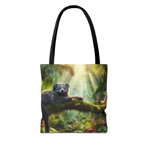 Premium Tote Bag with Reinforced Stitching - Binturong in Southeast Asian Rainforests2