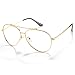 Cyxus Vintage Retro Blue Light Filter Glasses Round Anti Eyestrain Redness Metal Frame (8805T06,Gold)