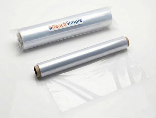 Image of ReachSimple PVC Heat Shrink Wrap Sleeve [240mm / 9.4 inch] - 10 Meters - 30 Microns thickness - Transparent Film for Packaging Books & Small Boxes (Requires Heat Gun)