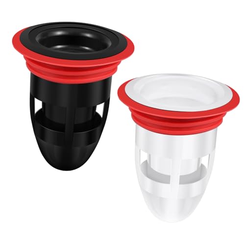 Garneck Lot de 2 Bouchons Anti-odeurs pour et Siphon de Sol - 50 mm - Design Anti-Odeur - Résistant à la moisissure - Idéal pour Les salles de Bains et Les Cuisines