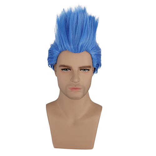 BERON Short Straight Blue Helloween Costume Men Wig Anime Cosplay Party Wig