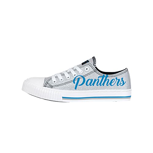 Image of FOCO Womens NFL Team Logo Ladies Fashion Color Glitter Low Top Canvas Sneakers Shoes
