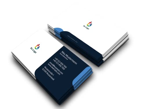 Premium Visitenkarten personalisiert (85x55mm), Premium Papier, hochwertiger Druck, hohe Qualität, selbst gestalten für Business, Unternehmen, Startup & privat (Classy Blue) Premium Visitenkarten personalisiert (85x55mm), Premium Papier, hochwertiger Druck, hohe Qualität, selbst gestalten für Business, Unternehmen, Startup & privat (Classy Blue)