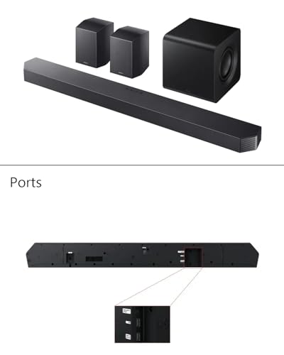 Image of Samsung HW-Q930F Q-Series Soundbar, 9.1.4 ch Subwoofer & Rear Speaker, with Wireless Rear Speakers & Subwoofer, Wireless Dolby Atmos & DTS:X, Q-Symphony