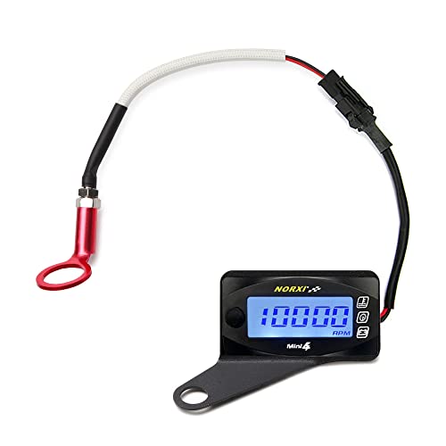 Medidor multifunción 4 en 1 para motocicleta Mini 4 metros (tacómetro RPM+temperatura de la culata del cilindro+voltímetro+reloj) 4 en 1 multímetro digital de calibre multifuncional (14mm, izquierda)