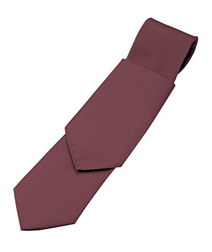 Solid Satin Men's Necktie and Pocket Square set in Burgundy