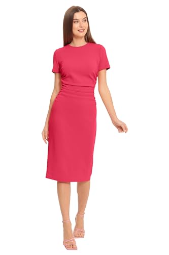 Image of Maggy London Women's Dresses Ruched Waist Crepe Sheath Dress Workwear Office Occasion Event Guest of