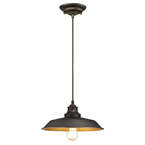 Westinghouse Lighting 6344714 Iron Hill One-Light Indoor Pendant, Oil Rubbed Bronze Finish by Westinghouse - Used condition - CA$20.87
