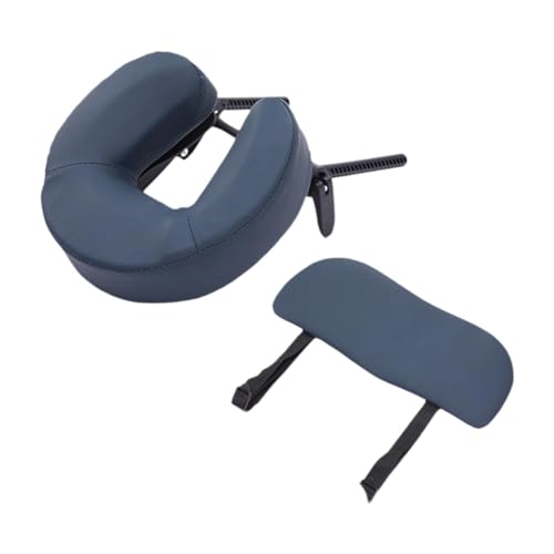 Têtière table de massage en PU robuste avec support visage et repose-bras éponge bleu - 7