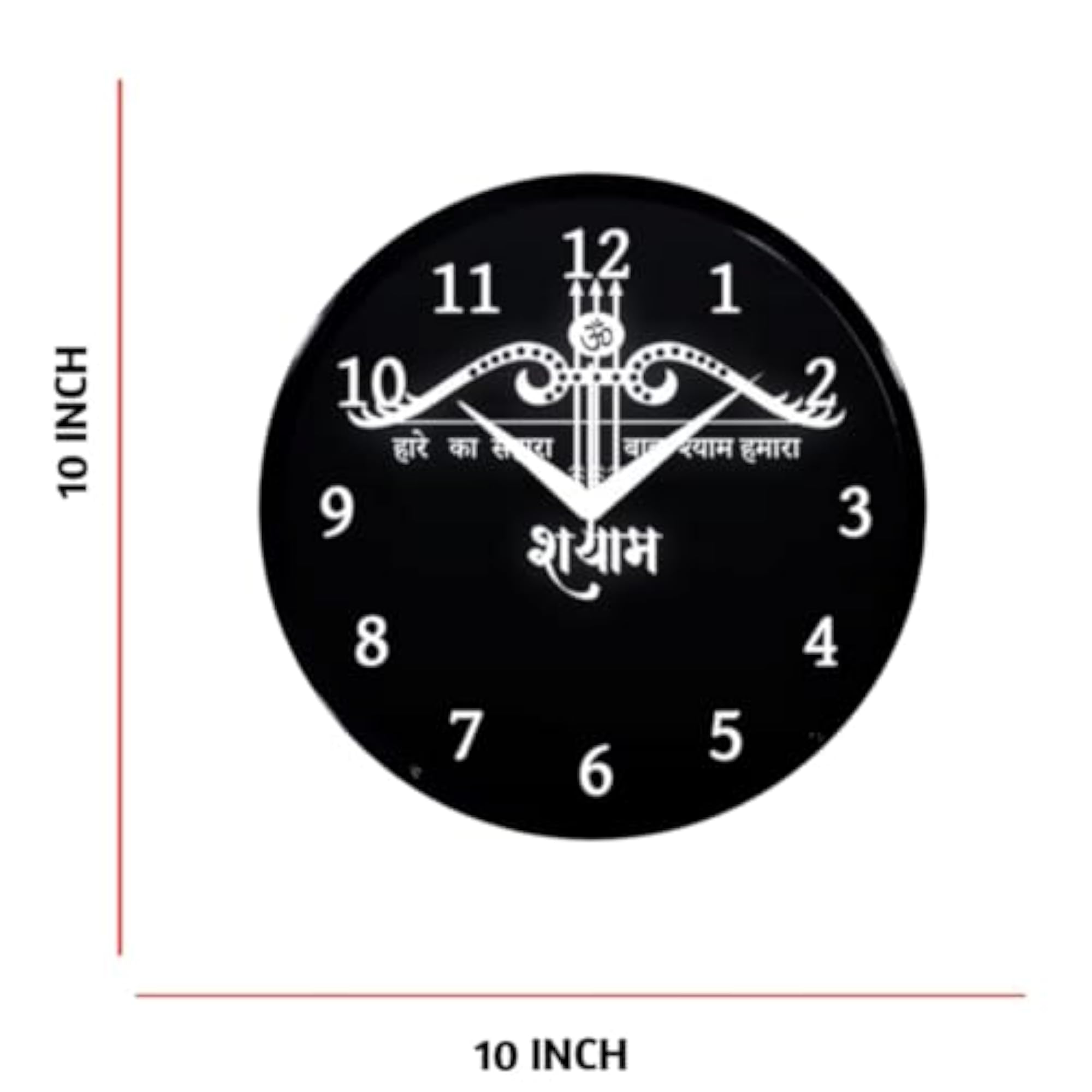 Spiritual Design Wall Clock for Home & Temple