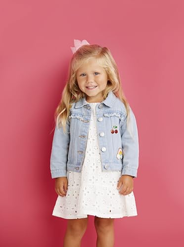 Mud Pie Girl Denim Ruffle Patch Jacket2