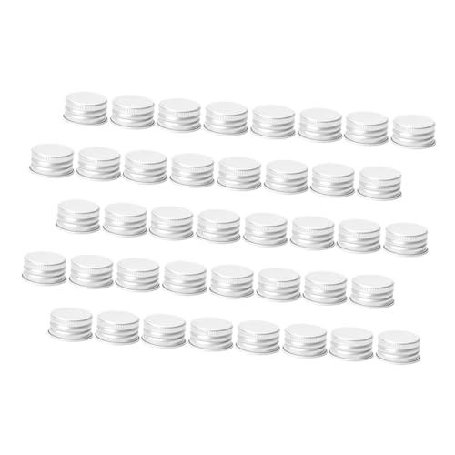 Gatuida 50 Piezas Unidades Tapas Roscadas de Aluminio para Frascos Reutilizables Resistentes y Prueba de Fugas para Conservas Cosméticos y Almacenamiento Hogar y Viaje