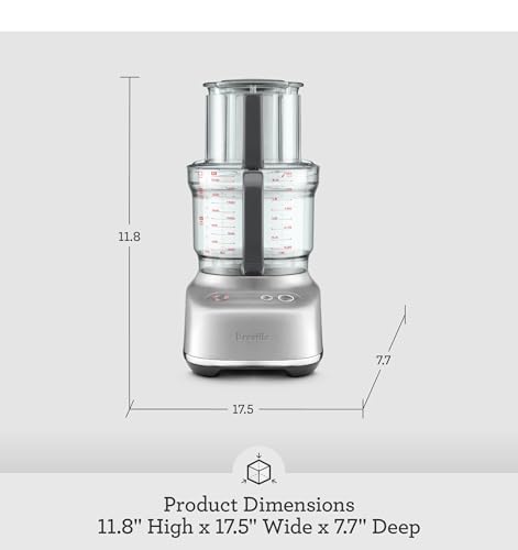 Breville BFP638 Paradice 9 Cup Food Processor and Dicer, Small, Brushed Stainless Steel