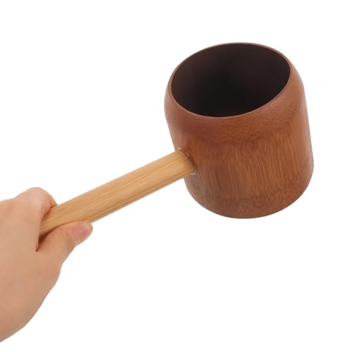Healeved Wooden Water Ladle Sauna Oak Scoop Bath Water Spoon Japanese Style Water Dipper Bath Scoop Tea Ladle Wood Watering Ladle for Bathroom Sauna House Spa Banya