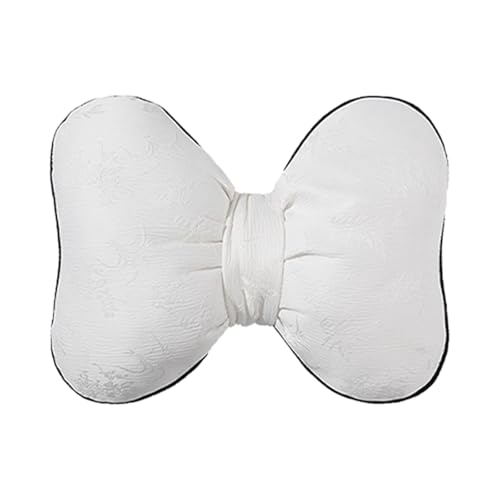 Milageto サテンリボンクッション ソファ用 多機能装飾シートクッション 背もたれクッション リビングルーム 室内 車用, 白