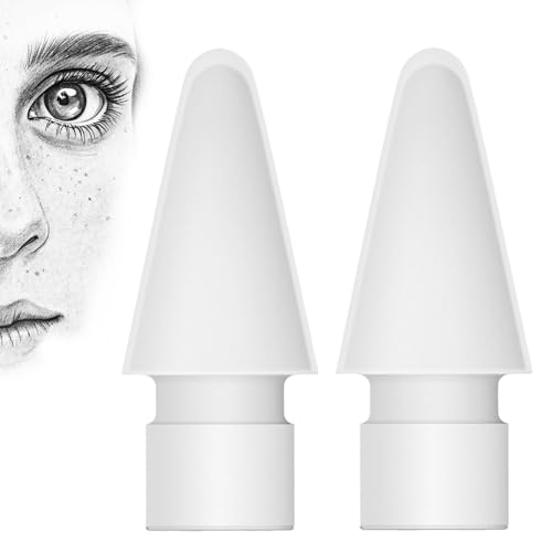 NXVX Silicone Apple Pencil Replacement Tips, 2 Pack – Quiet, Paper-Like Nibs for Smooth Drawing & Writing, Noise-Reducing Pen Tips for iPad Pro, Compatible with Apple Pencil 1st & 2nd Gen