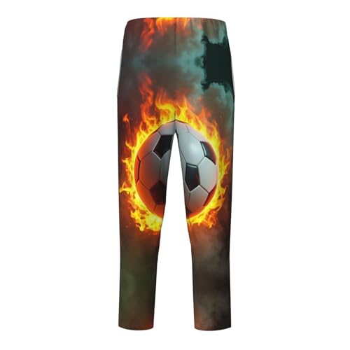 Pajama Pants Pajama Bottoms with Elastic Waistband Sleepwear Lounge PantsFire Soccer Football2