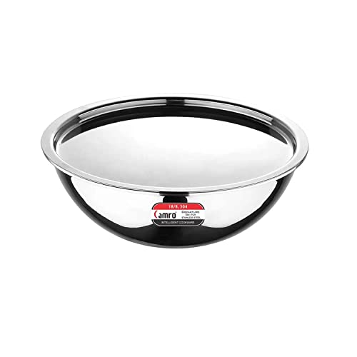 Image of Camro Triply Artisian Tasla with Lid (5.8 Liters, 30 Cm) with Steel Lid | Stainless Steel Induction Friendly | 3-Layer Body, Dishwasher Safe | 15+Years of Innovation and Quality