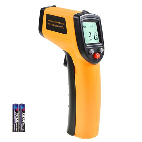 Infrared Meat Thermometer Temperature Gun for Cooking -50C to 400C Digital Non-Contact IR Heat Gun for Meat Pizza Oven Grill & Engine Laser Tool for Indoor Outdoor Pool Cooking Candy