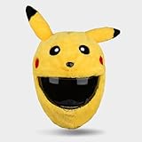 Motorcycle Helmet Cover, Men Women Crazy Fun Rides Gifts Anime Cute Motorcycle Helmet Accessories Funny Cartoon Plush Helmet Cover for Full Helmet (Helmet Not Included) (Yello)