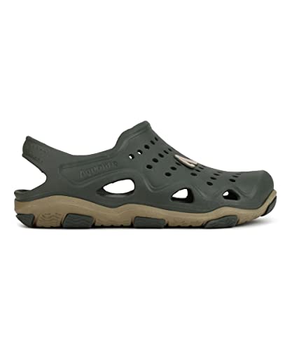 Image of Aqualite AL-635 Slip-On Clogs for Man with EVA Material | Anti-Skid | No Heel | Quick Dry | Lightweight Casual Multipurpose EVA Clogs for Men, Boys & Outdoor Use Olive Khaki Size-10
