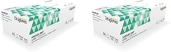 UNIGLOVES Unicare Latex GS0024 Single Use - Multipurpose, Lightly Powdered Disposable Gloves, Box of 100 Gloves, Natural, Large, White Pack of 2