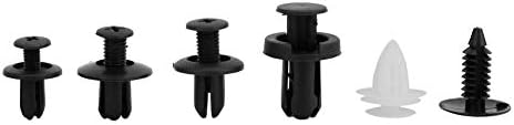 100 pcs Car Push Retainer Clips Kit, Plastic Push Rivets Auto Black Clips Parts Accessories with Many Sizes for Car Body Trim Repair