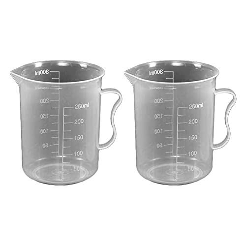 Juego de 2 vasos medidores plásticos con asa 300 ml miniatura 1