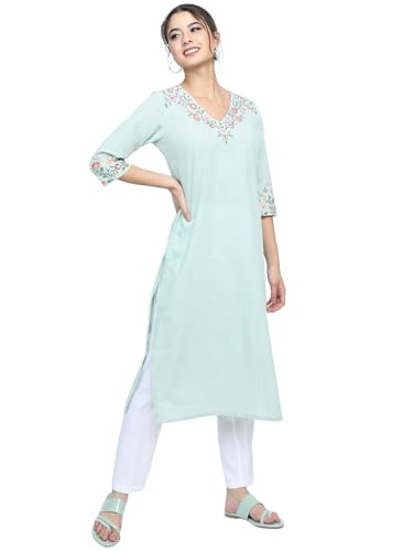 Image of Vishudh Women's Kurta | Regular Fit | Trendy Ethnic Top for Everyday Comfort