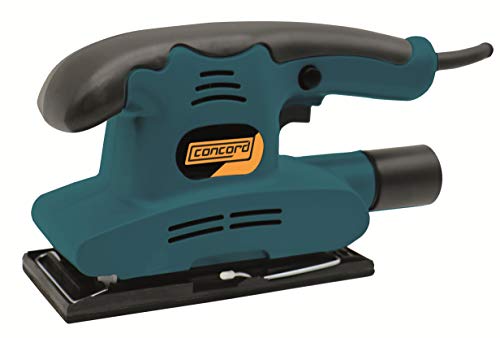 Concord - Levigatrice orbitale elettrica 150W os001 per levigare carteggiare legno, 12000 orbite/min, 187 x 90 mm, con sacchetto per la polvere