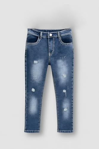 Image of A.T.U.N. (ALL THINGS UBER NICE) Boys Washed Denim Jeans | Regular Fit Stretchable Jeans with Mid Rise | Stylish Everyday Wear
